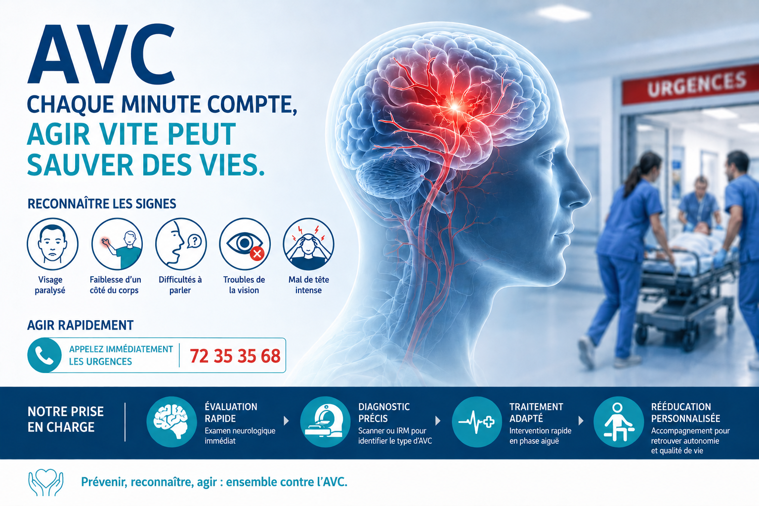 AVC (Accident Vasculaire Cérébral) : L’urgence neurologique qui nécessite une prise en charge rapide